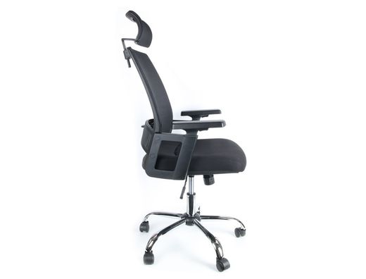Silla de direccion q-connect ergonomica base metal respaldo alto con reposacabeza ajustable