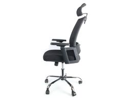 Silla de direccion q-connect ergonomica base metal respaldo alto con reposacabeza ajustable