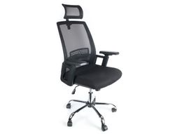 Silla de direccion q-connect ergonomica base metal respaldo alto con reposacabeza ajustable