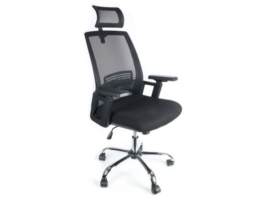 Silla de direccion q-connect ergonomica base metal respaldo alto con reposacabeza ajustable