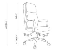 Silla direccion q-connect leo respaldo alto regulable en altura 1170 + 80 mm alto ancho 650 mm profundidad 700