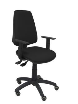 Silla Elche S bali negro brazos regulables ruedas de parquet