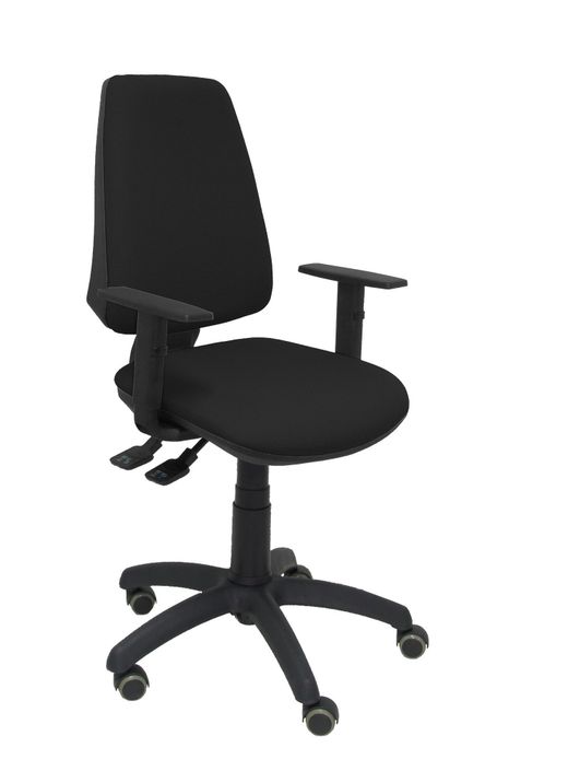 Silla Elche S bali negro brazos regulables ruedas de parquet