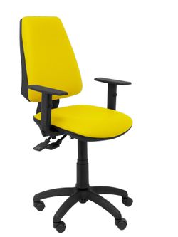 Silla Elche sincro similpiel amarillo con brazo regulable