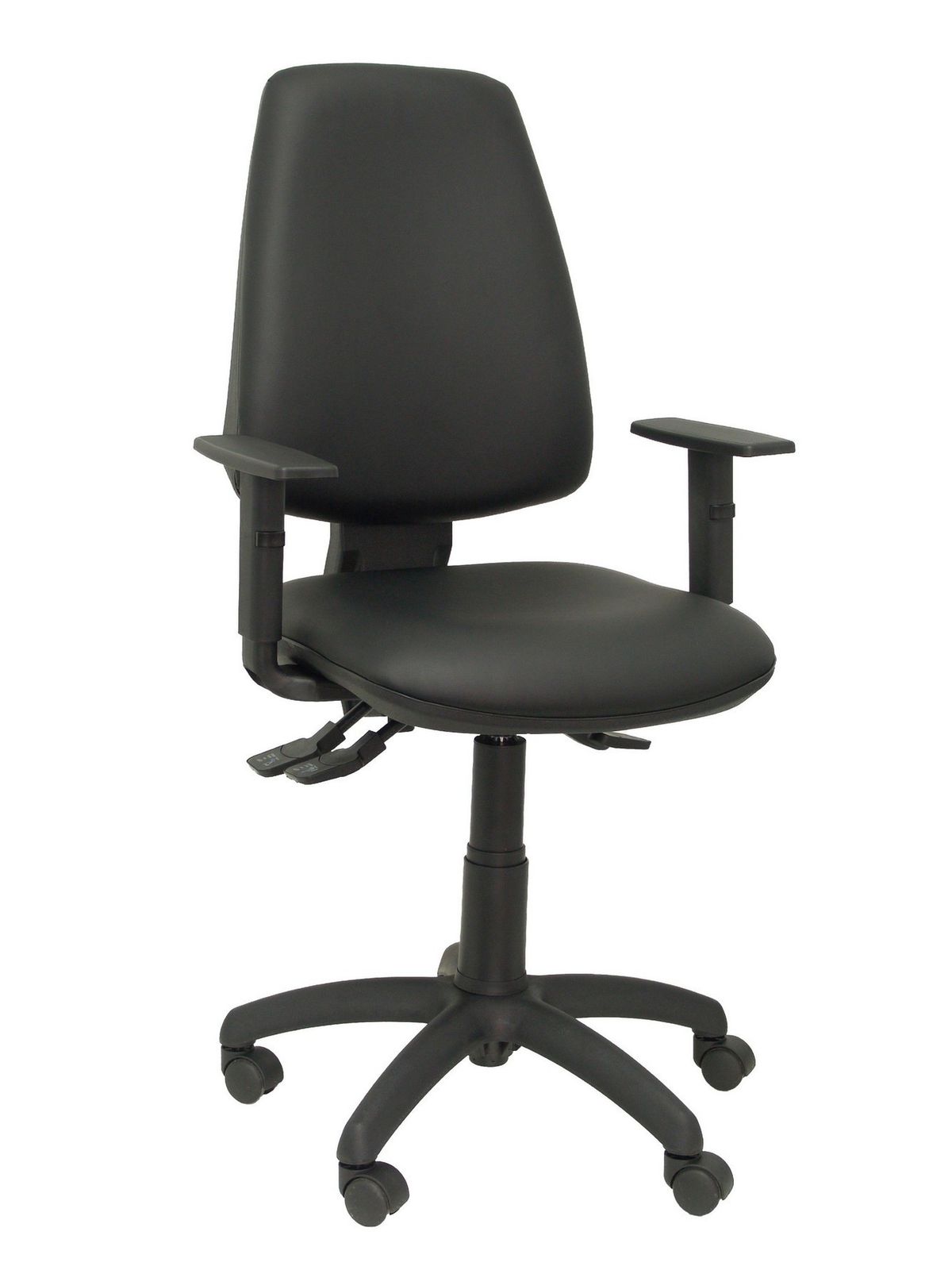Silla Elche sincro similpiel negro con brazo regulable