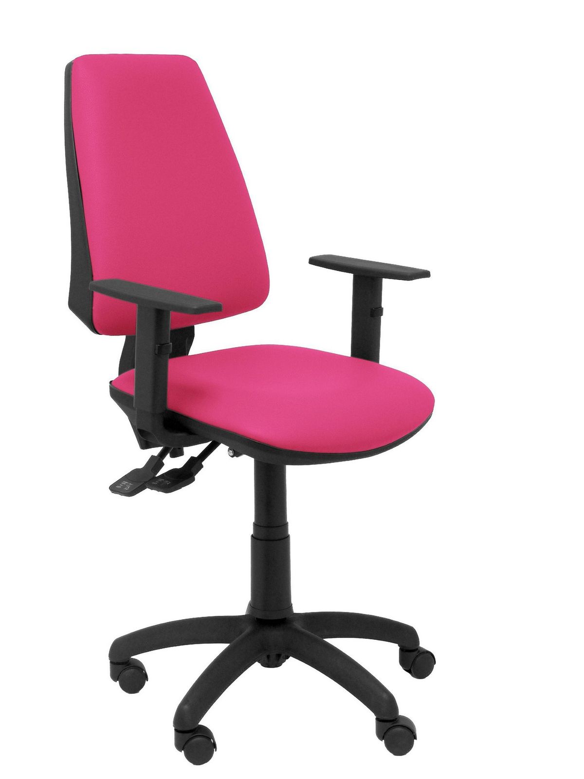 Silla Elche sincro similpiel rosa con brazo regulable