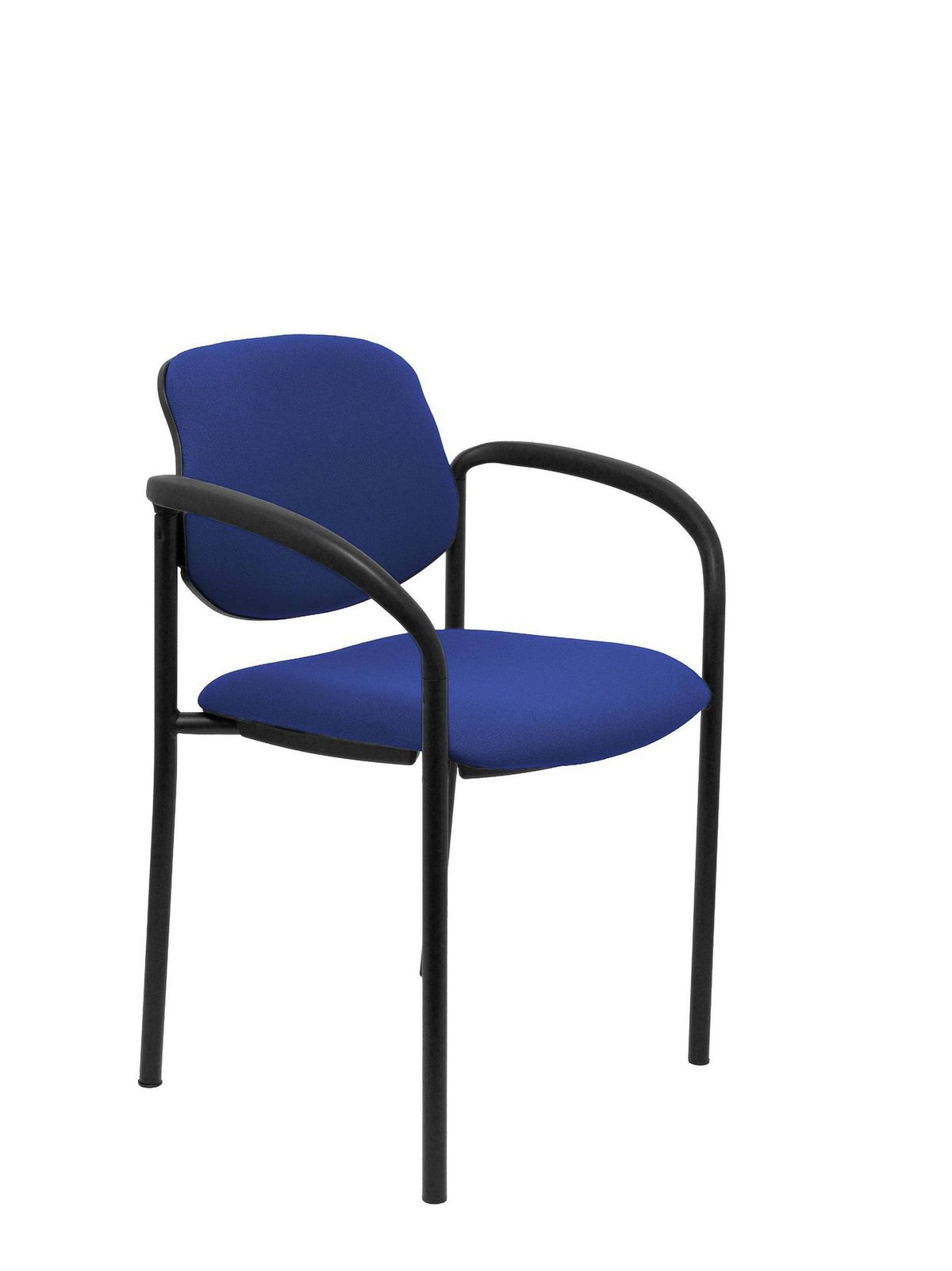 Silla fija Villalgordo bali azul chasis negro con brazos