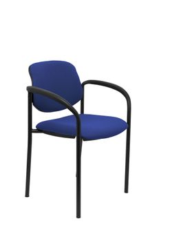 Silla fija Villalgordo bali azul chasis negro con brazos