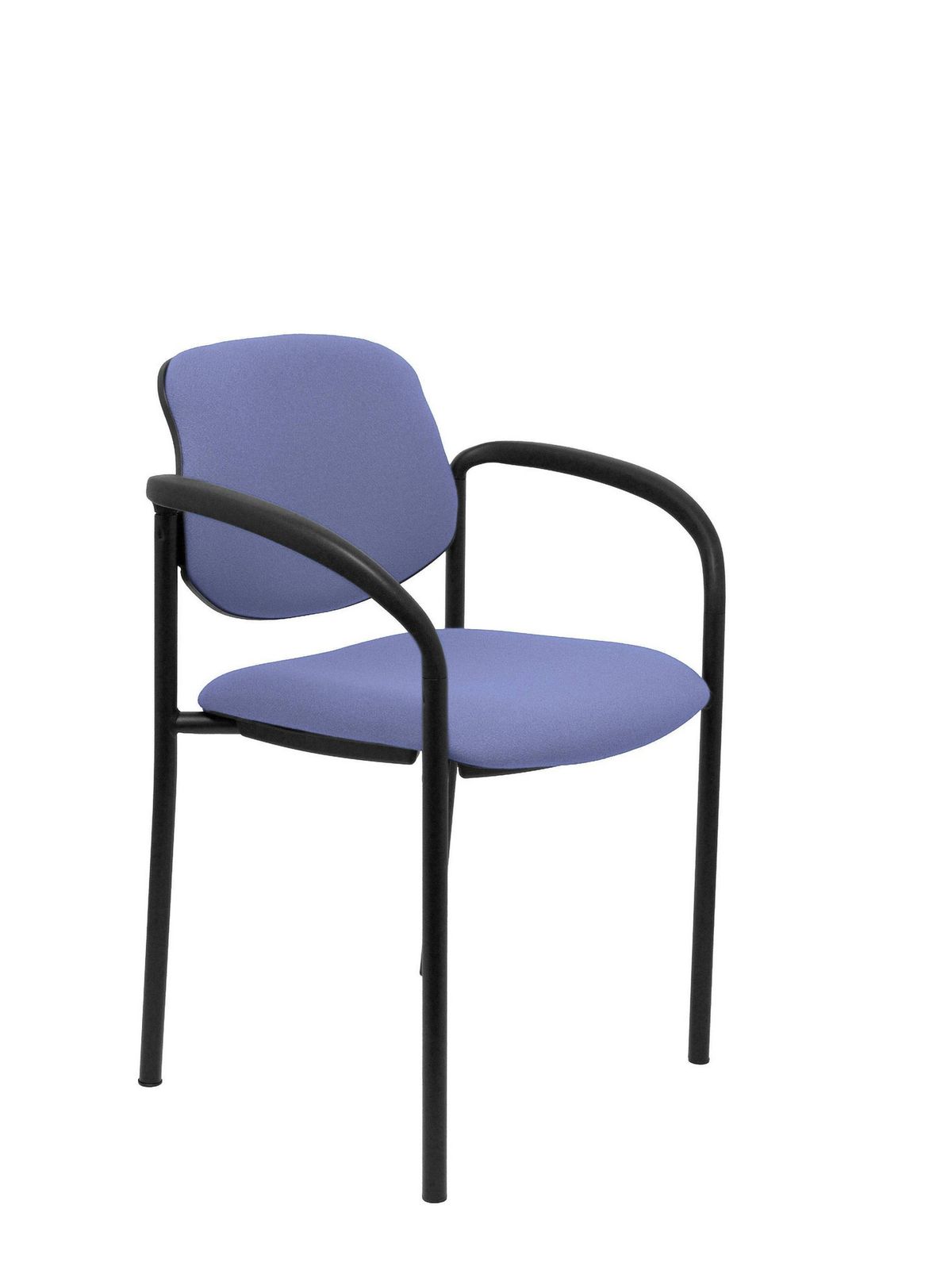 Silla fija Villalgordo bali azul claro chasis negro con brazos