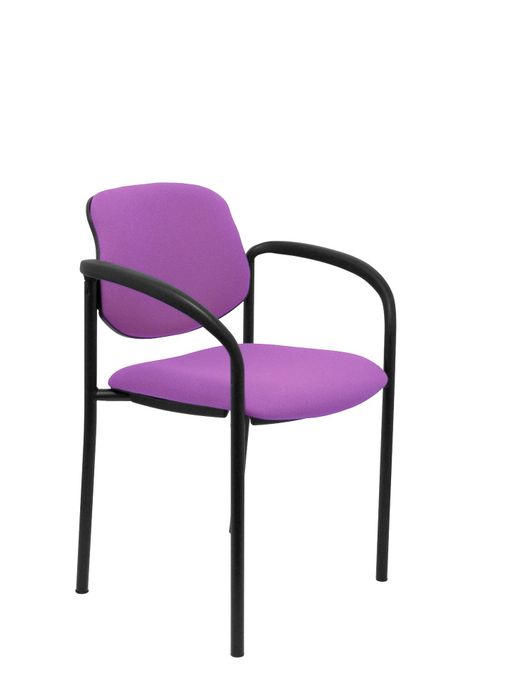 Silla fija Villalgordo bali lila chasis negro con brazos