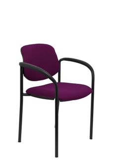 Silla fija Villalgordo bali morado chasis negro con brazos