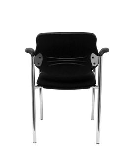 Silla fija Villalgordo bali negro chasis cromo con brazos