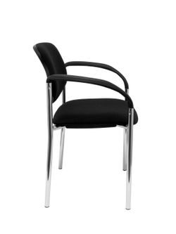 Silla fija Villalgordo bali negro chasis cromo con brazos