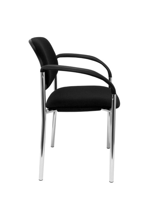 Silla fija Villalgordo bali negro chasis cromo con brazos