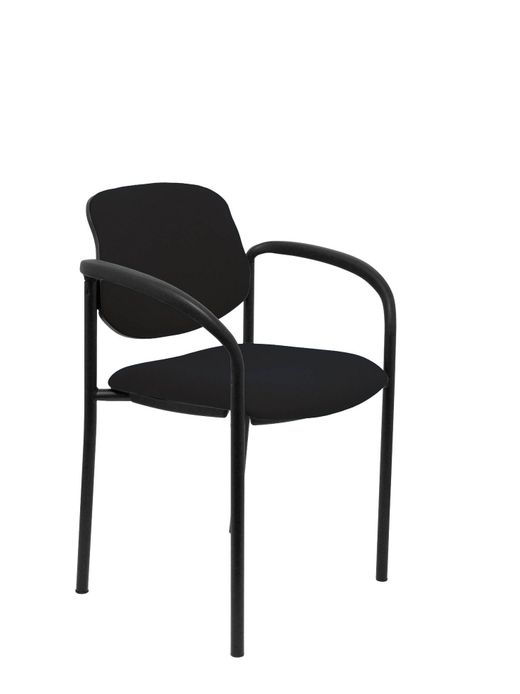 Silla fija Villalgordo bali negro chasis negro con brazos