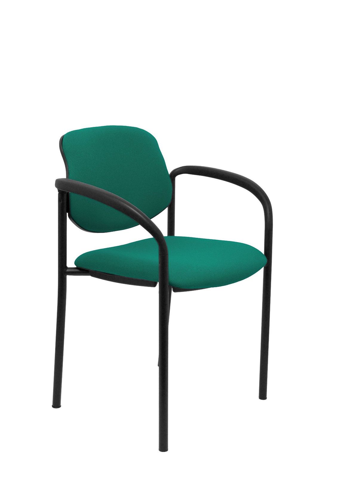 Silla fija Villalgordo bali verde chasis negro con brazos