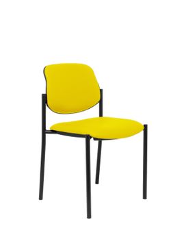 Silla fija Villalgordo similpiel amarillo chasis negro