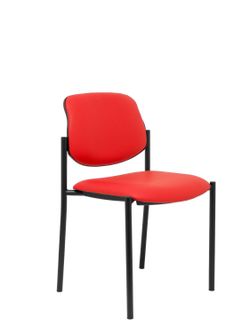 Silla fija Villalgordo similpiel rojo chasis negro