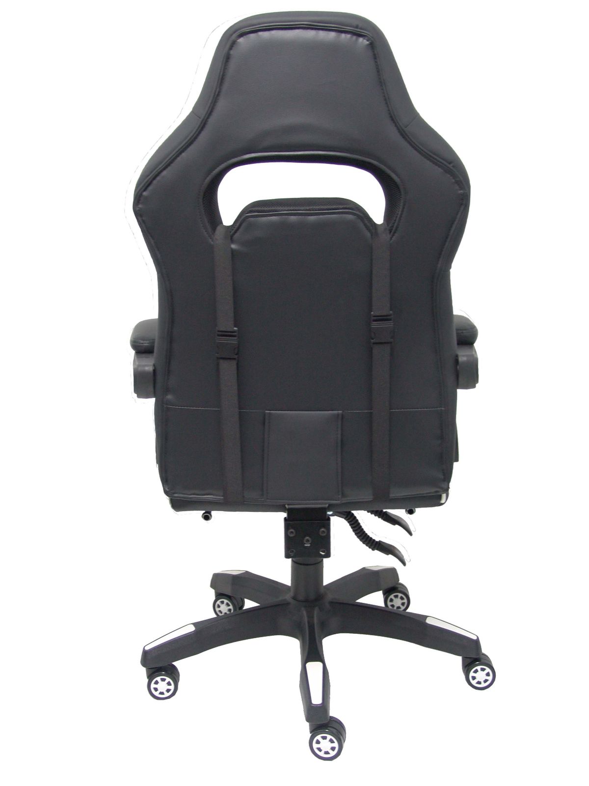 Silla gaming Bonete similpiel negro y blanco con reposapiés