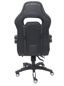 Silla gaming Bonete similpiel negro y blanco con reposapiés