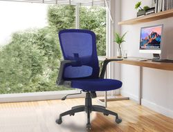 Silla giratoria q-connect base metal regulable en altura 910+75mm alto 610mm ancho 550mm profundidad azul