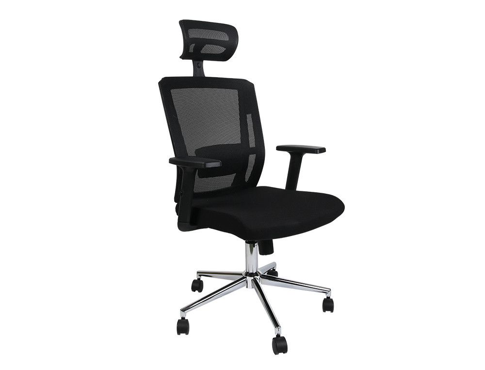 Silla giratoria q-connect ergonomica respaldo alto y reposacabeza ajustable en altura 1180+100x630x625 mm