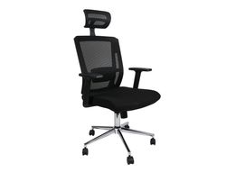 Silla giratoria q-connect ergonomica respaldo alto y reposacabeza ajustable en altura 1180+100x630x625 mm