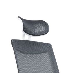 Silla Oficina Blanca Con Regulacion Lumbar Respaldo Malla Negra / Asiento Tapizado Naranja