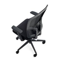 Silla Oficina Rd937-2 Asiento Tapizado Rojo / Respaldo Malla Negra, Con Brazos Regulab