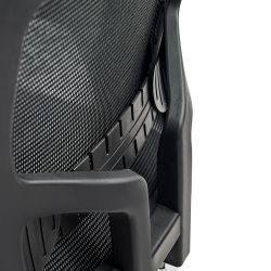 Silla Oficina Rd937-2 Asiento Tapizado Rojo / Respaldo Malla Negra, Con Brazos Regulab