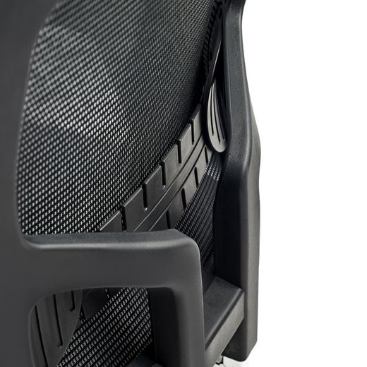 Silla Oficina Rd937-3 Asiento Tapizado Azul / Respaldo Malla Negra, Con Brazos Regulab
