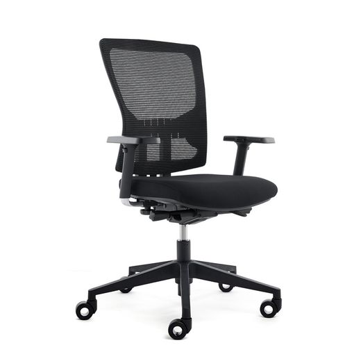 Silla Oficina Rd937-5 Asiento Tapizado Naranja / Respaldo Malla Negra, Con Brazos Regul