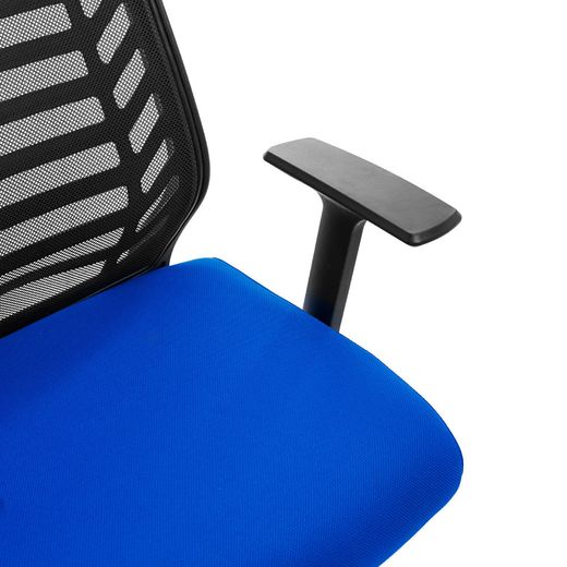 Silla Oficina Respaldo Malla Negra / Asiento Tapizado Negro