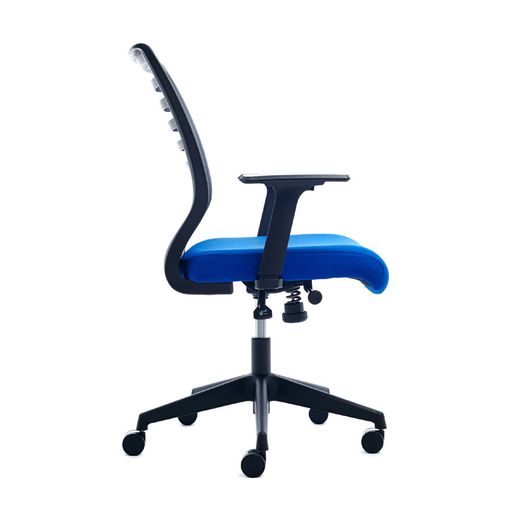 Silla Oficina Respaldo Malla Negra / Asiento Tapizado Negro