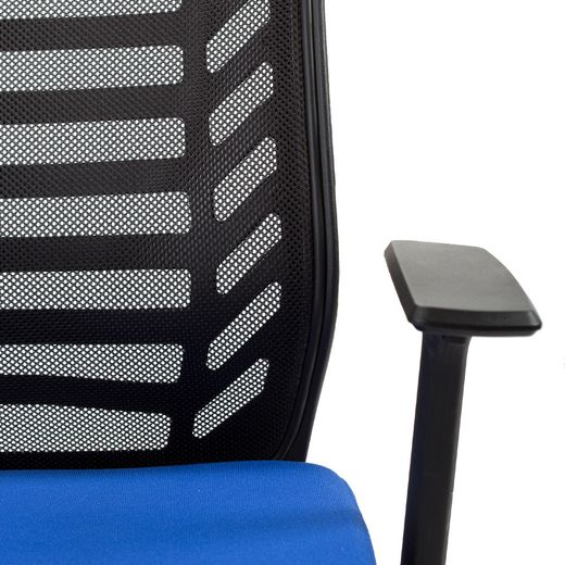Silla Oficina Respaldo Malla Negra / Asiento Tapizado Negro