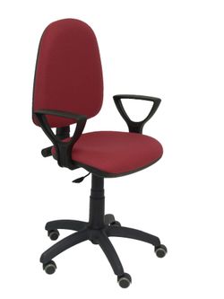 Silla Operativa de oficina Ayna bali granate brazos fijos ruedas de parquet