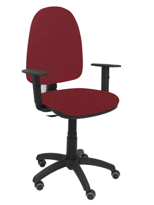 Silla Operativa de oficina Ayna bali granate brazos regulables ruedas de parquet