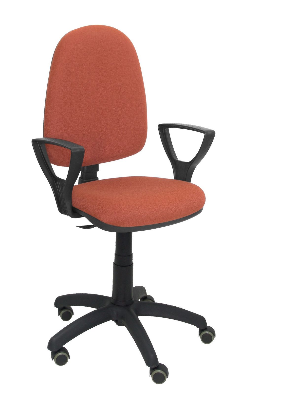 Silla Operativa de oficina Ayna bali marrón brazos fijos ruedas de parquet