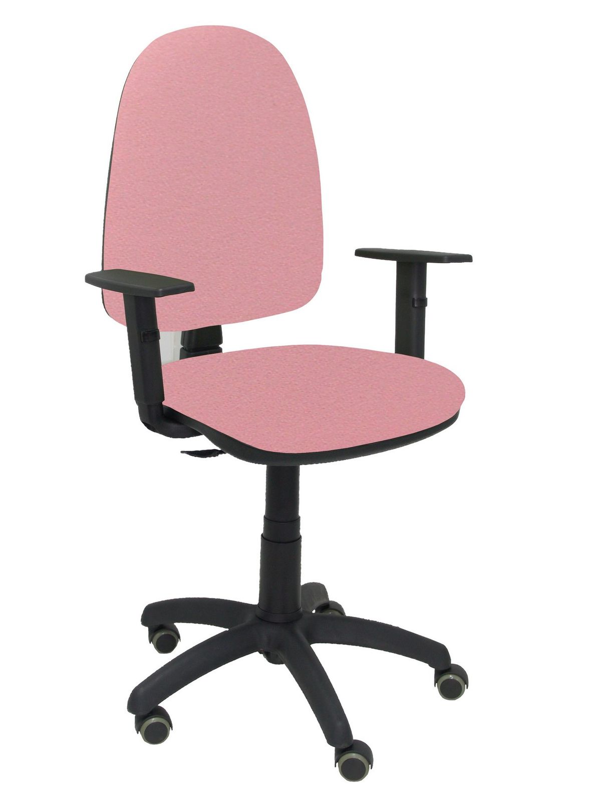 Silla Operativa de oficina Ayna bali rosa pálido brazos regulables ruedas de parquet