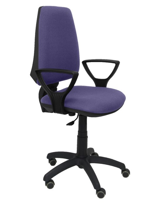 Silla Operativa de oficina Elche CP bali azul claro brazos fijos ruedas de parquet