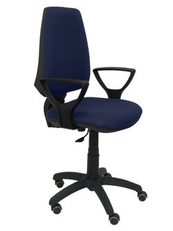 Silla Operativa de oficina Elche CP bali azul marino brazos fijos ruedas de parquet