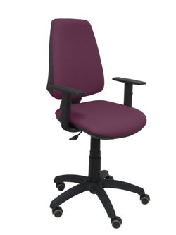 Silla Operativa de oficina Elche CP bali morado brazos regulables ruedas de parquet