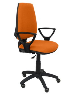 Silla Operativa de oficina Elche CP bali naranja brazos fijos ruedas de parquet