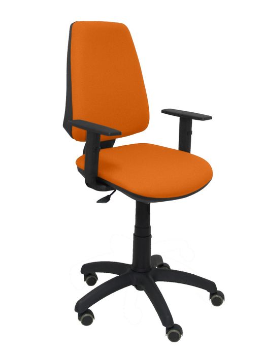 Silla Operativa de oficina Elche CP bali naranja brazos regulables ruedas de parquet