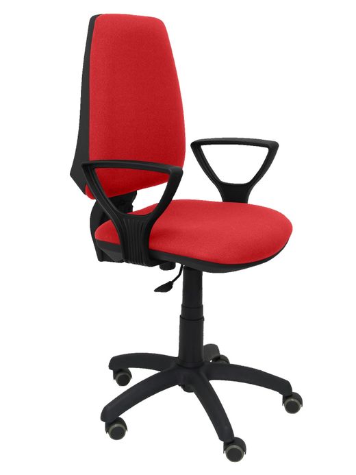 Silla Operativa de oficina Elche CP bali rojo brazos fijos ruedas de parquet