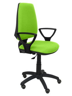 Silla Operativa de oficina Elche CP bali verde pistacho brazos fijos ruedas de parquet