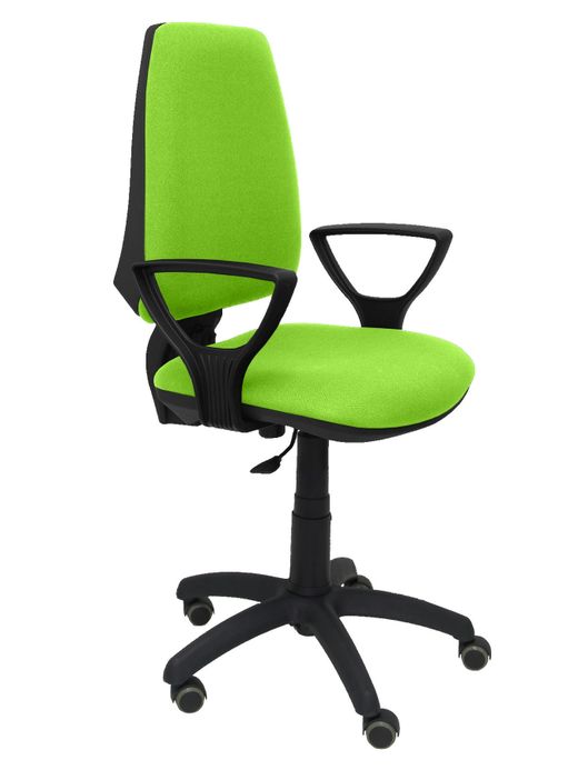 Silla Operativa de oficina Elche CP bali verde pistacho brazos fijos ruedas de parquet