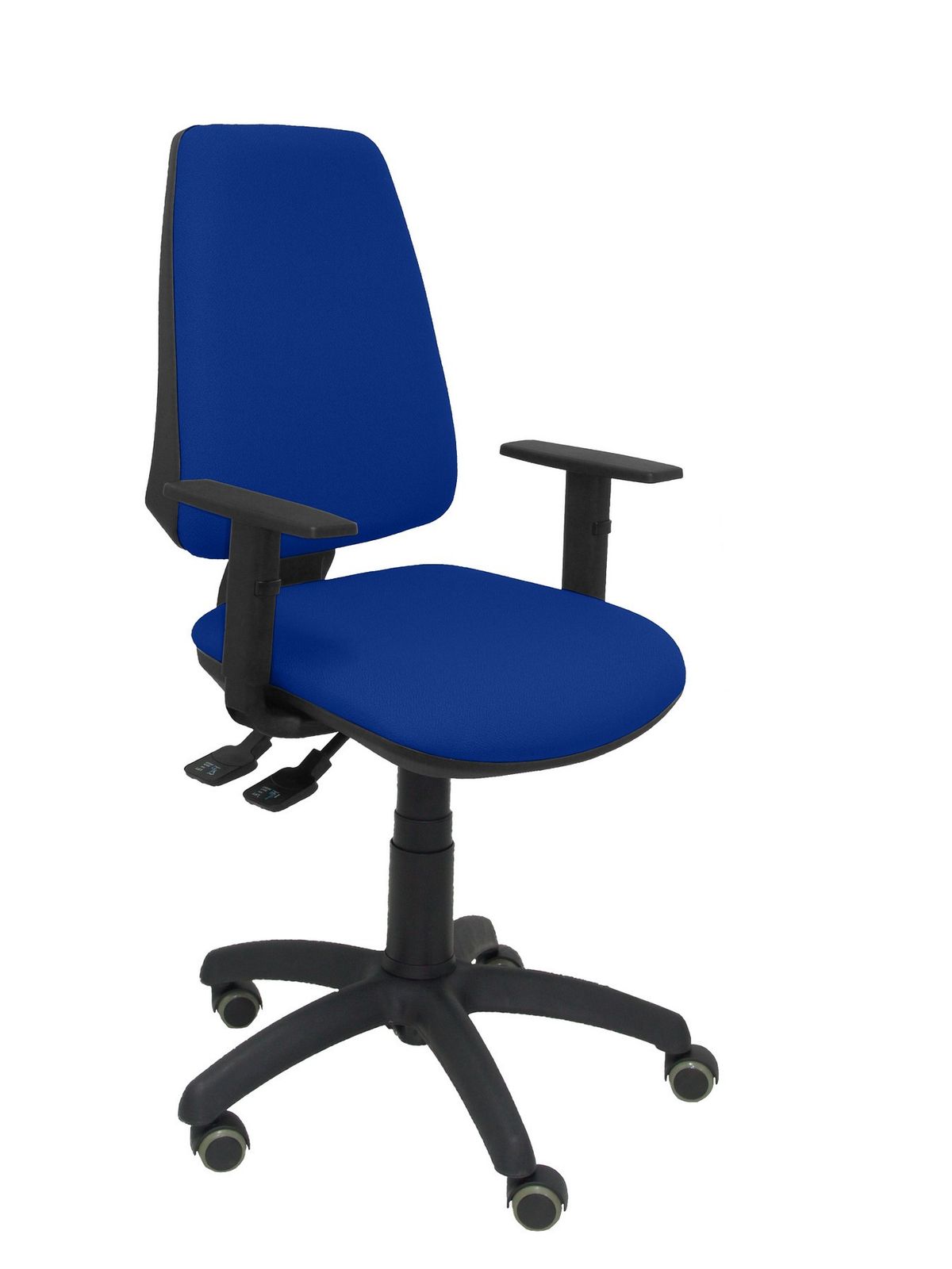 Silla Operativa de oficina Elche S bali azul brazos regulables ruedas de parquet