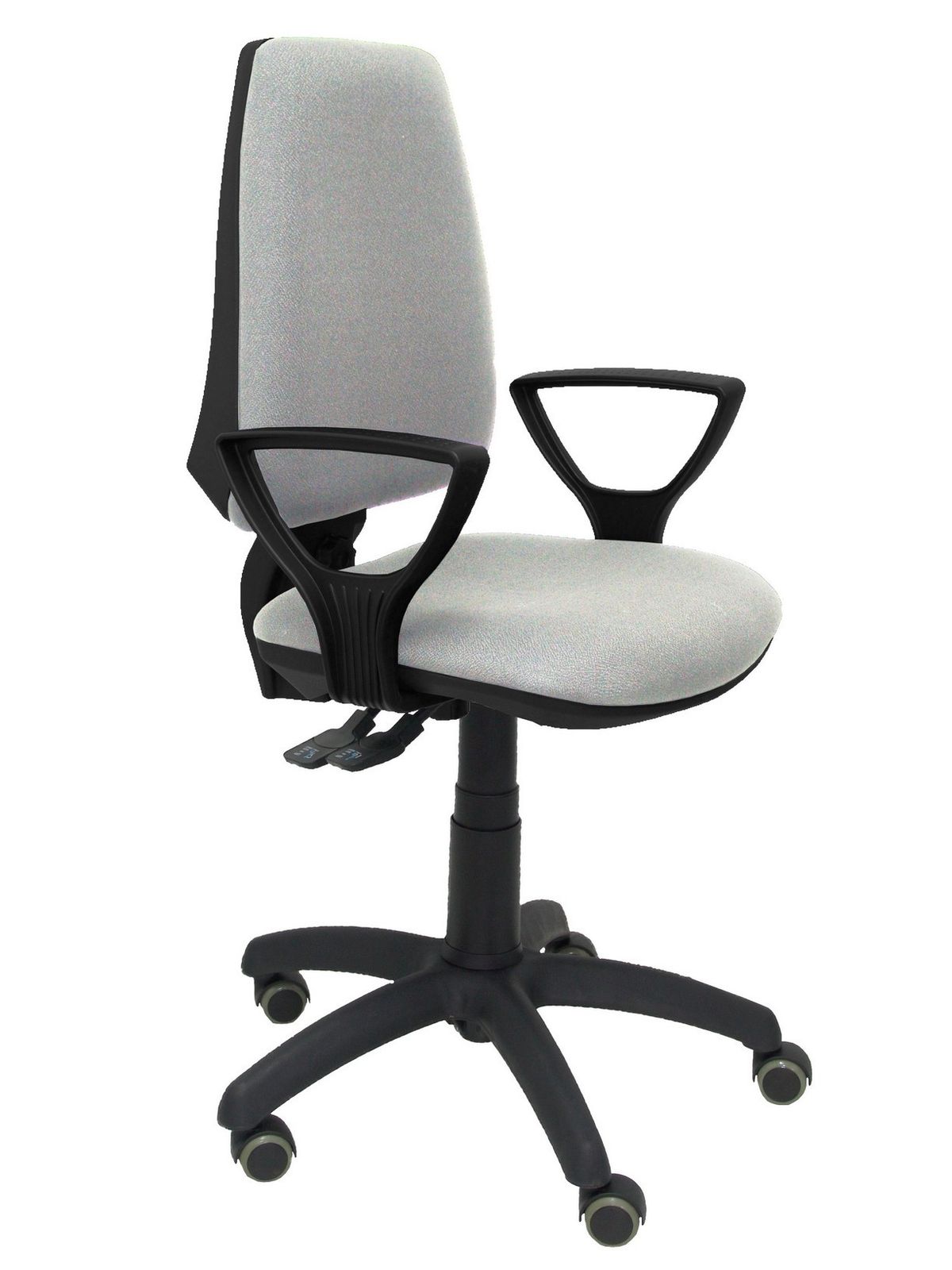 Silla Operativa de oficina Elche S bali gris claro brazos fijos ruedas de parquet
