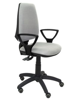 Silla Operativa de oficina Elche S bali gris claro brazos fijos ruedas de parquet